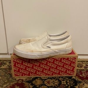 Vans slip on all white size 9 men’s